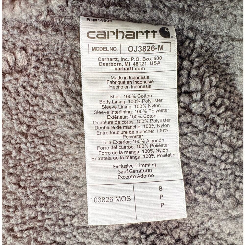 Carhartt Men’s Washed Duck Sherpa-Lined Relaxed Fit Utility Jacket Moss Size S - Picture 7 of 12